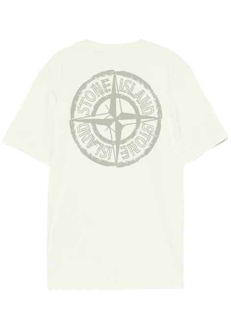 T-shirt bambino verde in cotone Stone Island | 21000100/CEverde